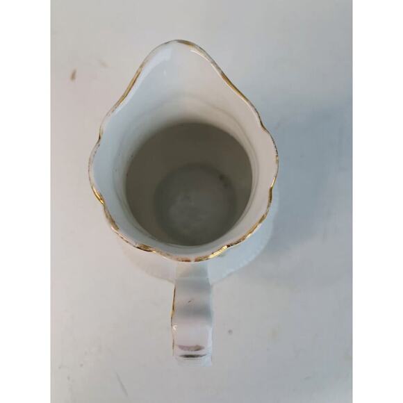 Z S & Co Bavaria Creamer Pink Roses Yellow Flowers Gold Trim Vintage Green Leaf - Picture 6 of 9